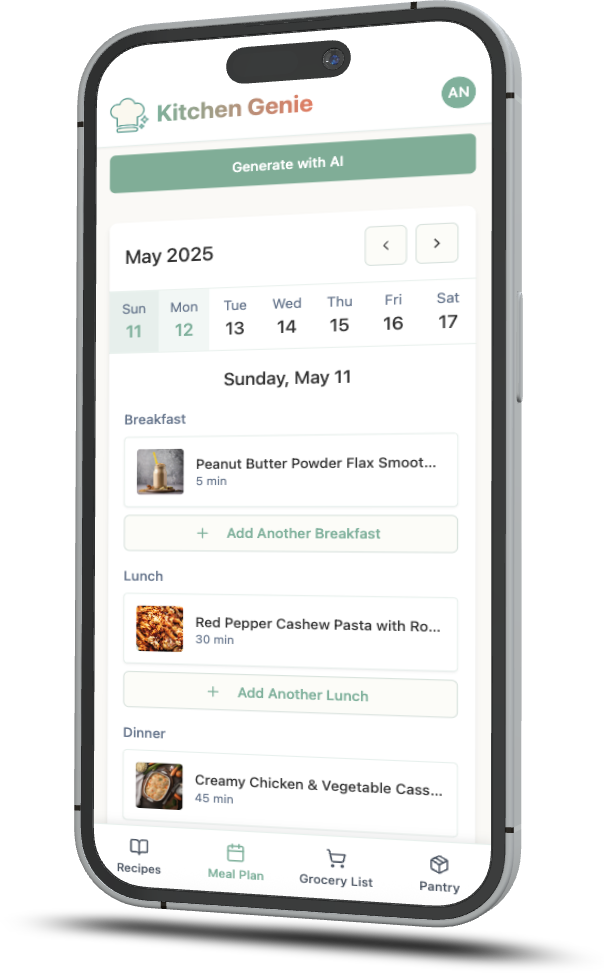 Meal Planning Calendar